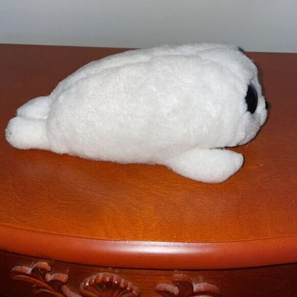 Ty “Icy” beanie baby white plush seal stuffed animal with sparkly blue eyes - Picture 3 of 7